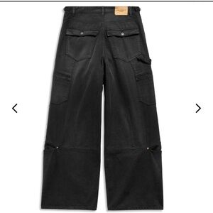 BALENCIAGA UNISEX Cargo  Pants in black soft left hand denim